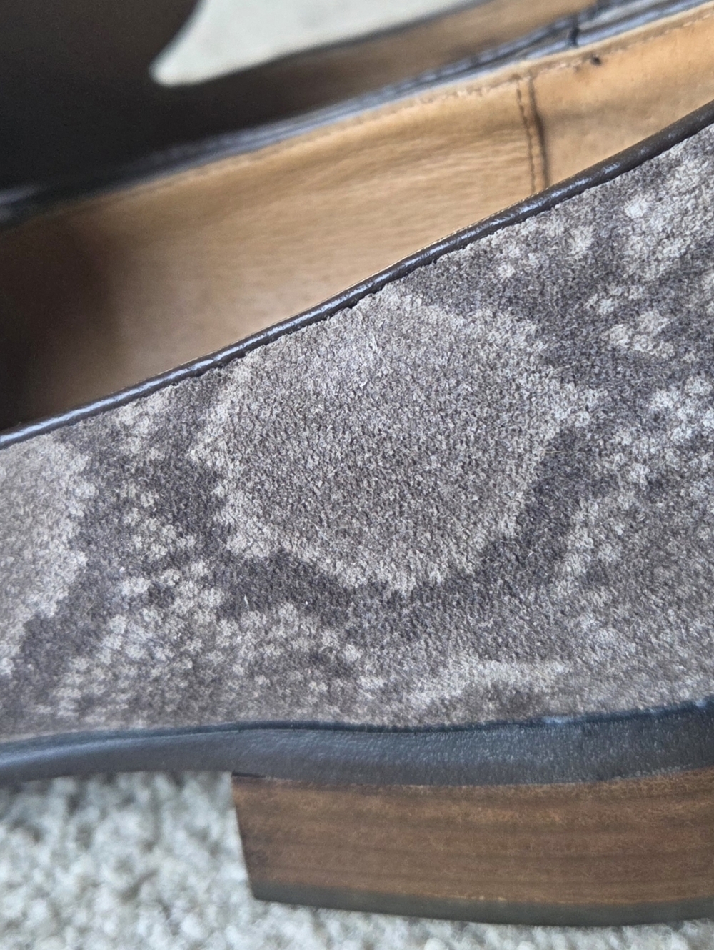Sofft Severn Suede Leather Snakeskin Loafers Gray Size 10 - Picture 3 of 8